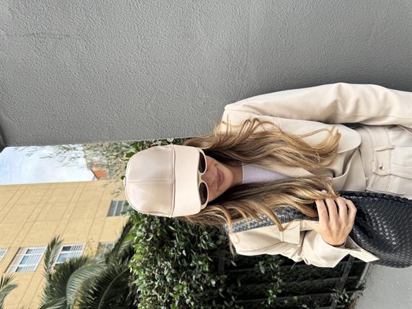 Unisex Vegan Deri Cap Şapka Krem