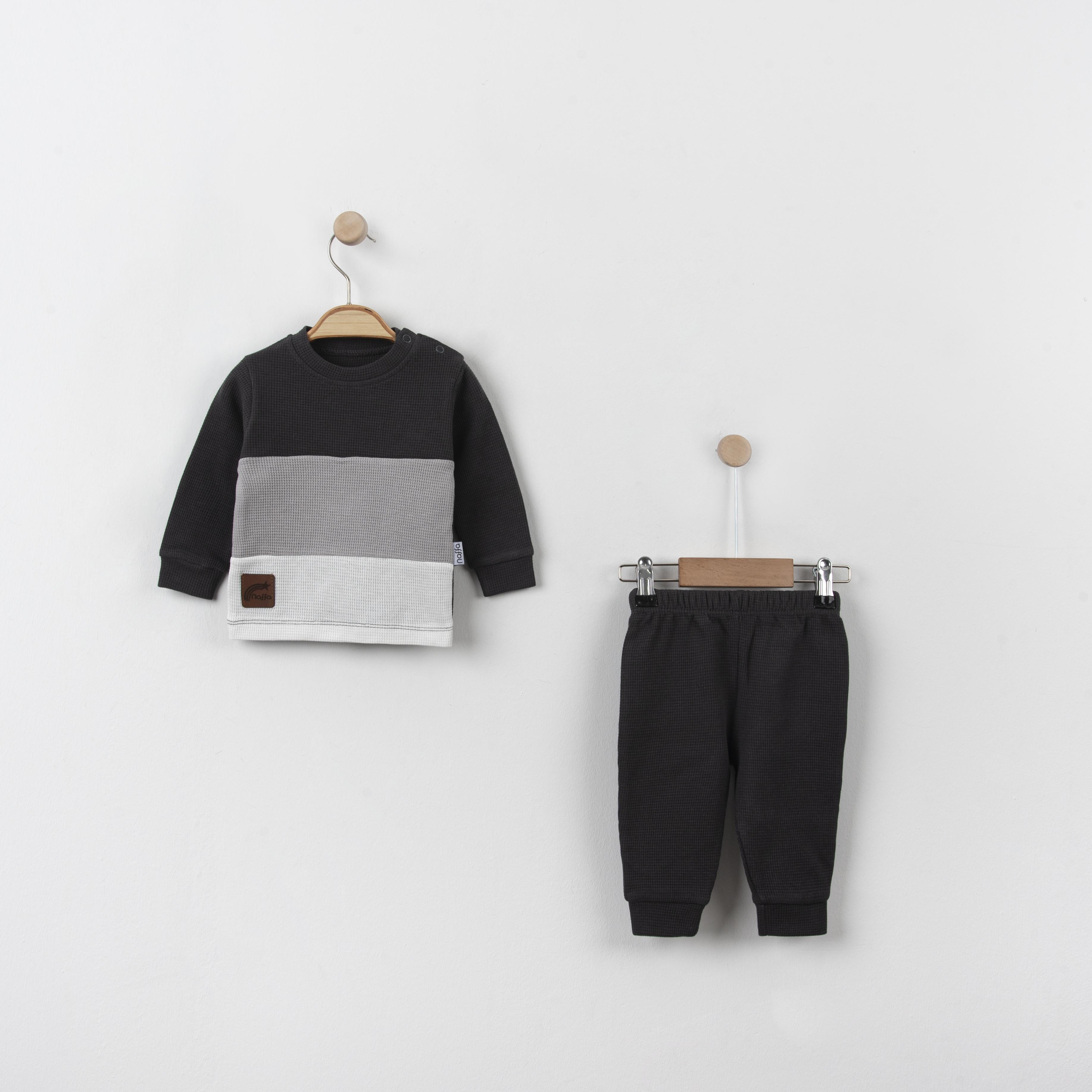 Bebek Parça Şeritli Waffle İkili Takım