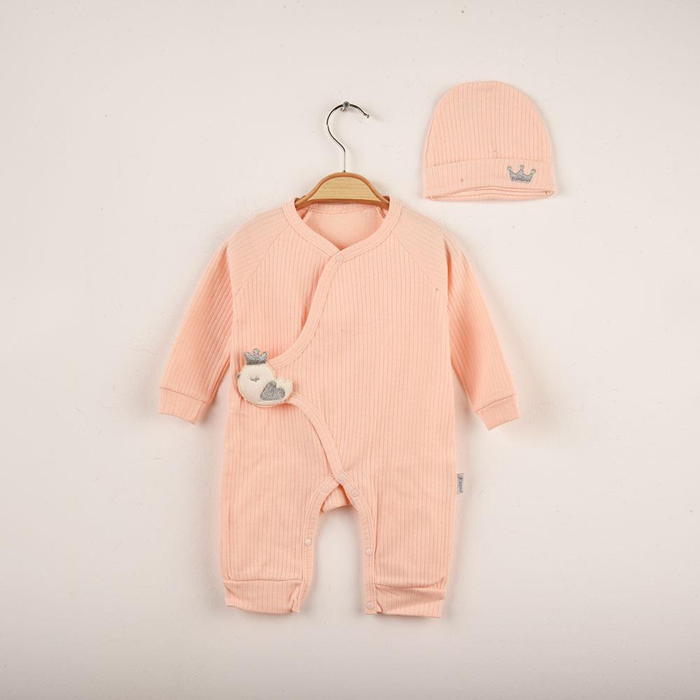 Bebek Taçlı Kuş Temalı Bere Tulum İkili Set