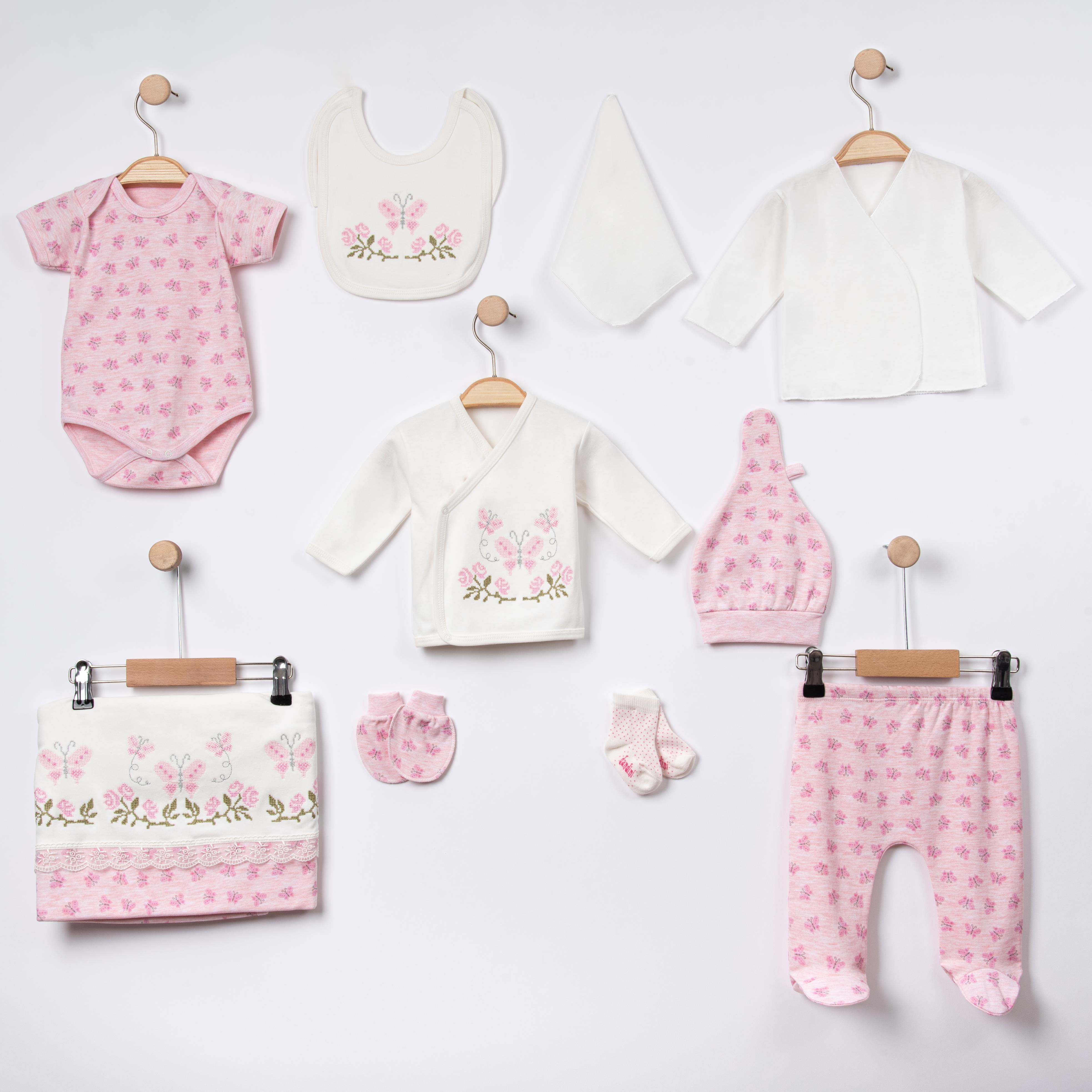 Kelebek Baskılı Onlu Hastane Çıkış Seti