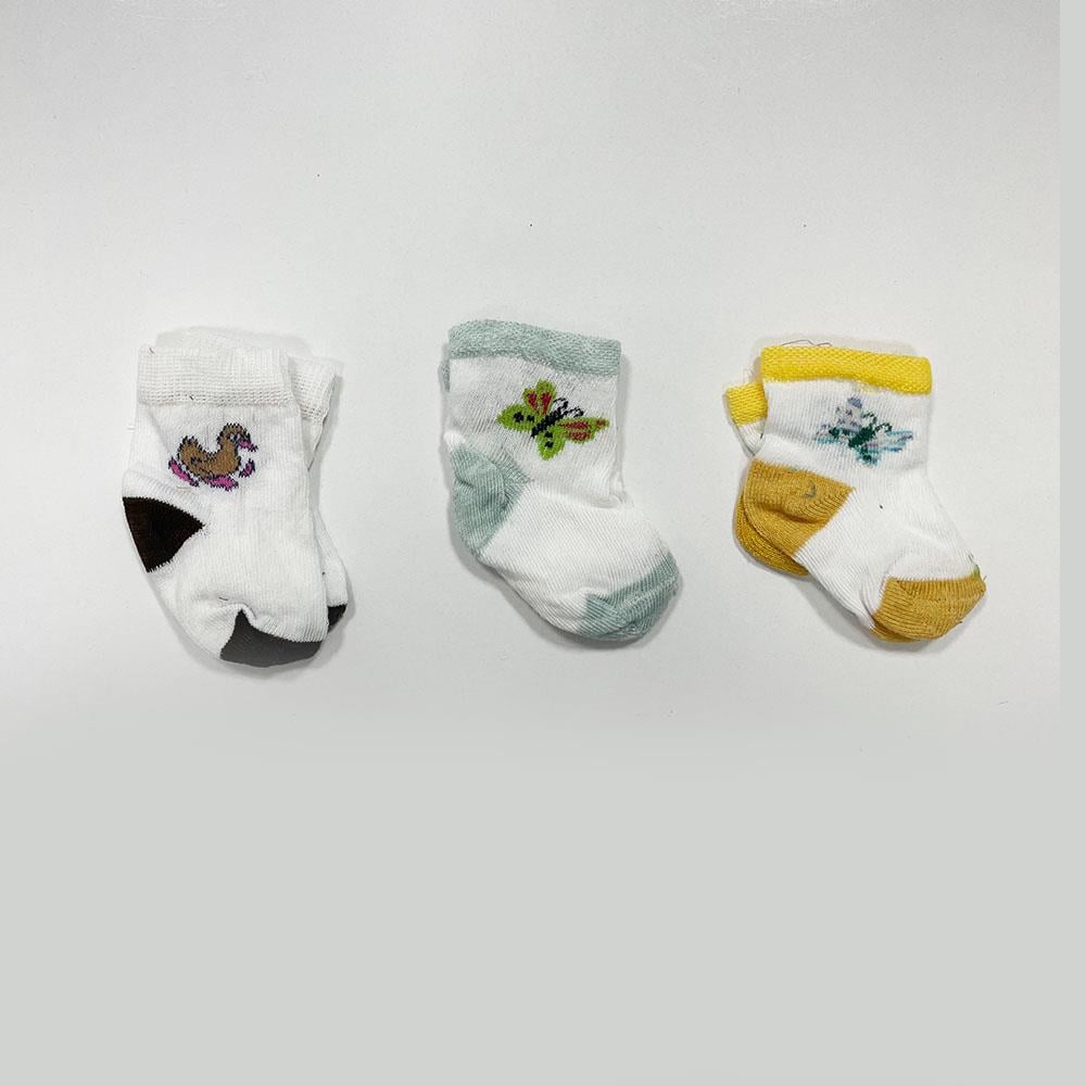 Kelebek Ve Ördek Figürlü Üçlü Bebek Soket Çorap
