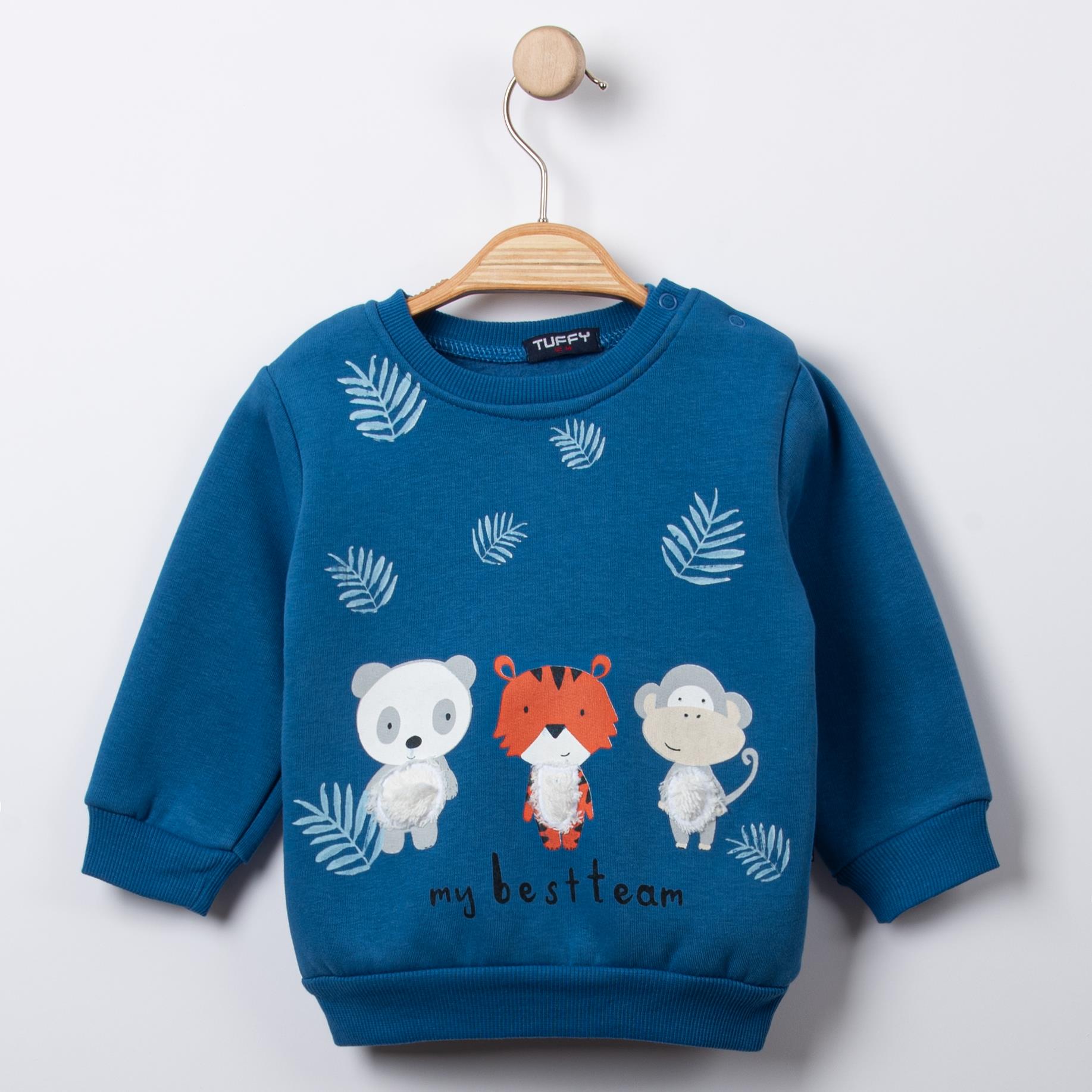 My Best Team Yazı Temalı Bebek Sweatshirt