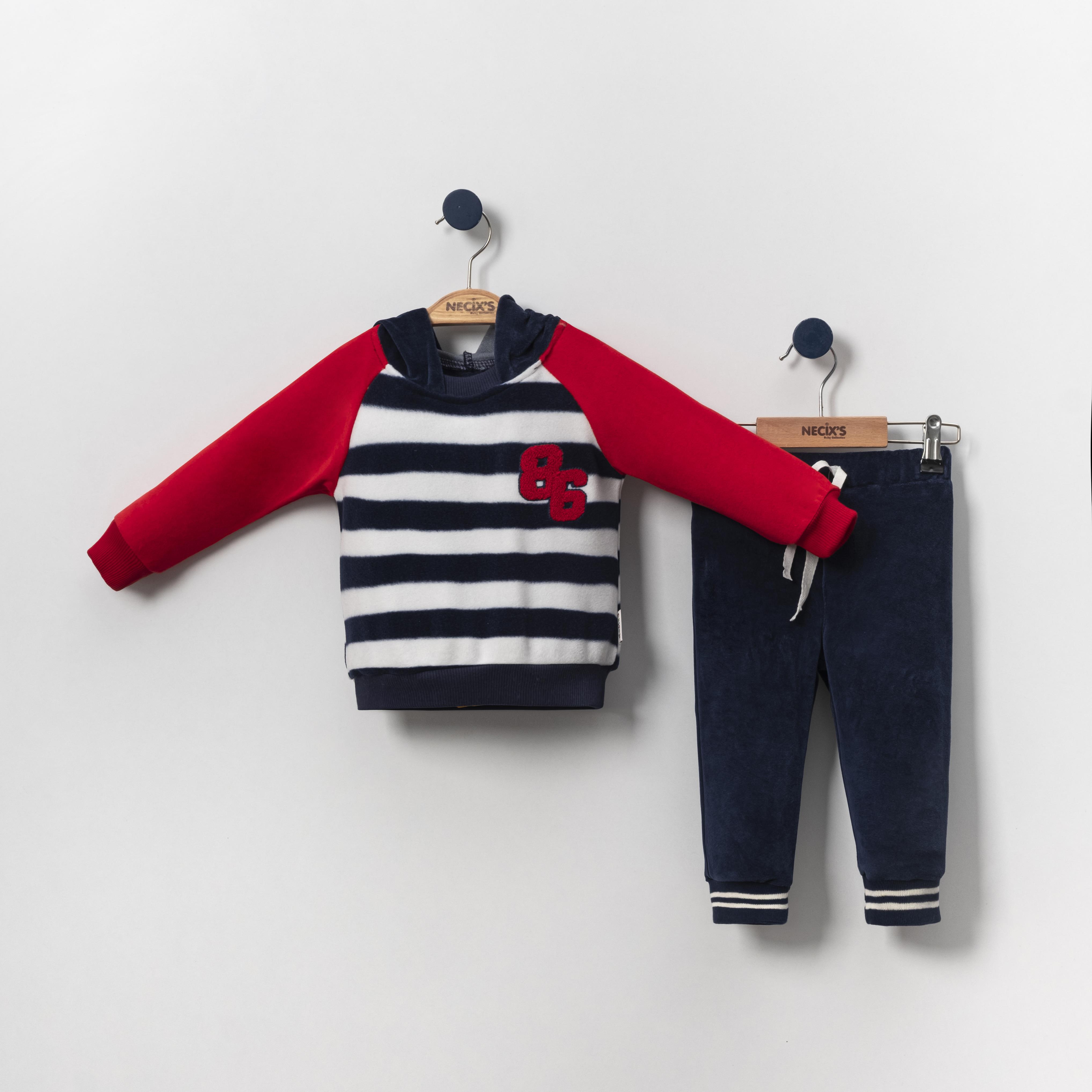 Necixs 86 Süzeneli Yatay Çizgili Kapüşonlu