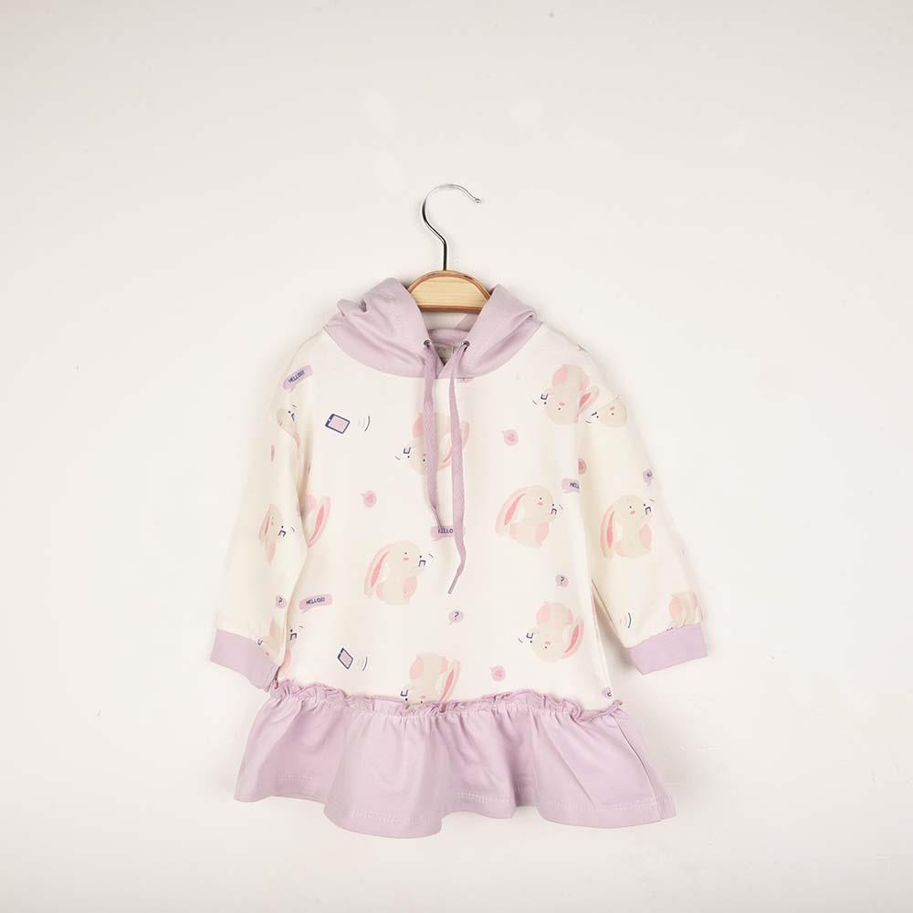 Necix's Bebek Tavşan Figürlü Kapüşonlu Elbise