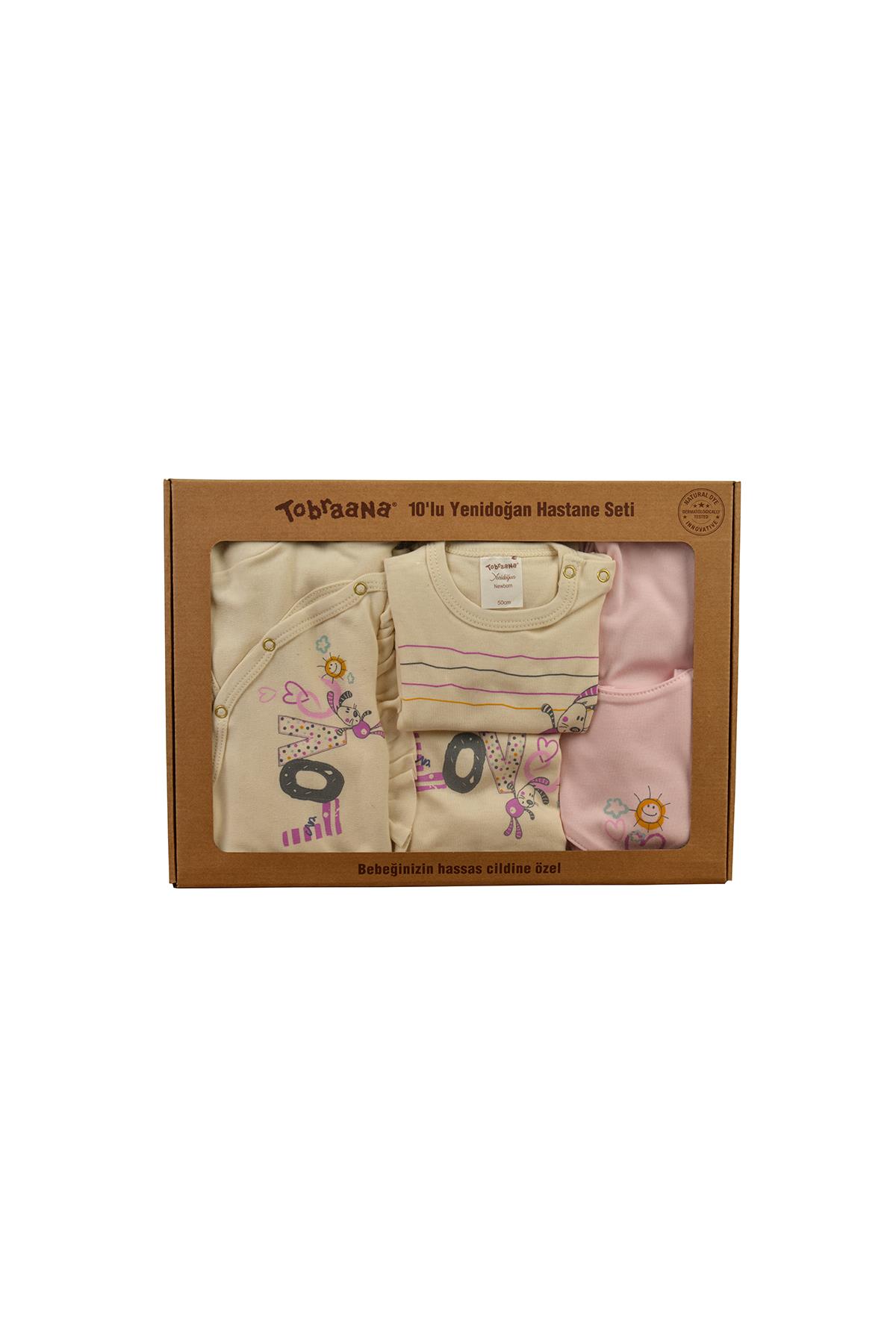 Tobraana Organik Love Temalı Onlu Bebek Hastane Çıkış Seti