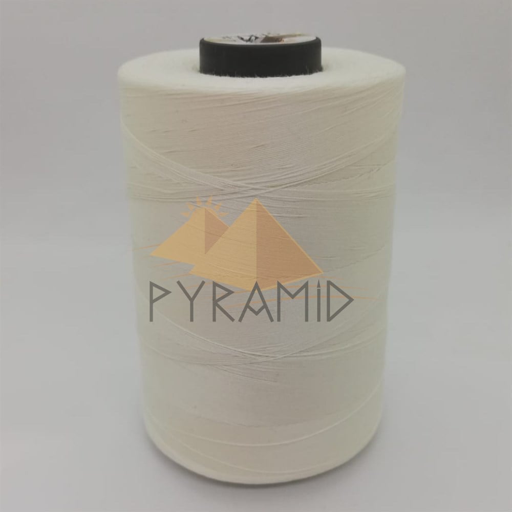 Pyramid 24 NO Şeker Beyazı Gazeli Merserizeli %100 Pamuk Dikiş İpliği