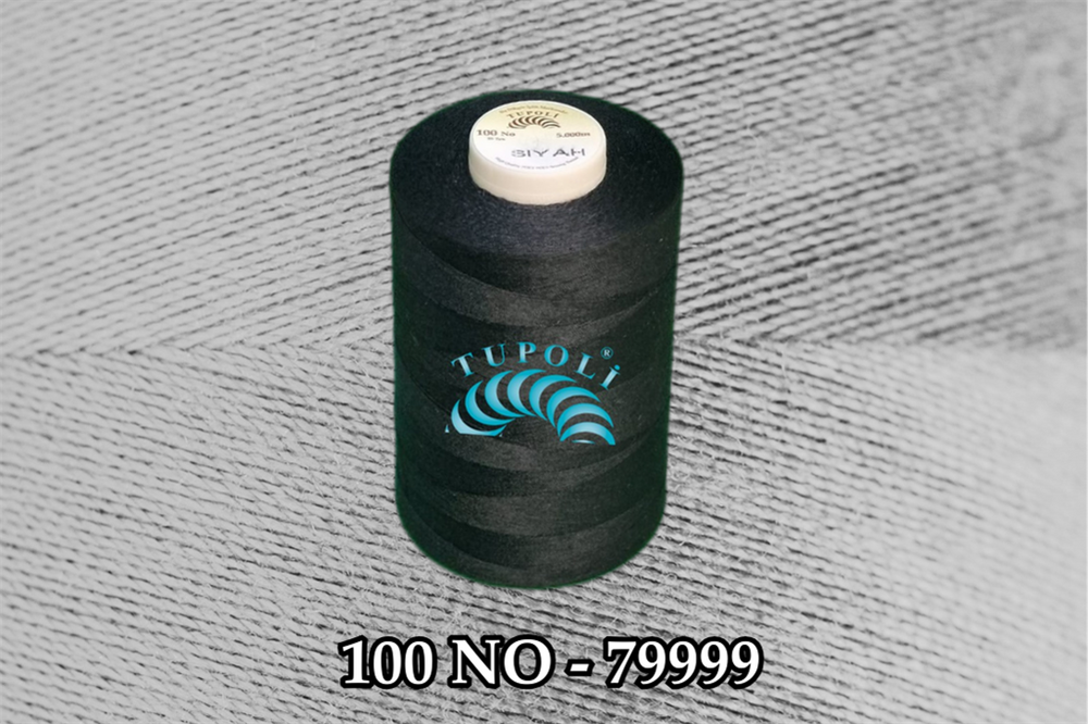 Tupoli 100 Numara Siyah İlikli Polyester Dikiş İpliği