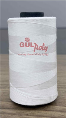 Gülpoly 120 Numara Beyaz Renkli Polyester Dikiş İpliği