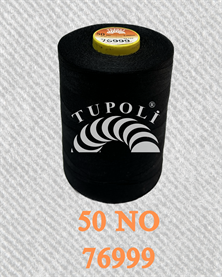 Tupoli 50 Numara Siyah İlikli Polyester Dikiş İpliği