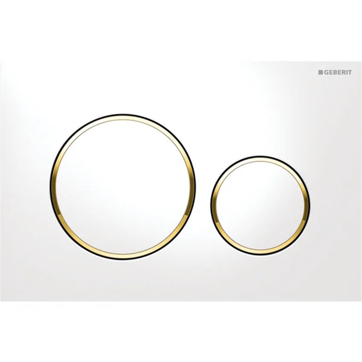 Geberit Sigma20 Kumanda Kapağı, Çift Basmalı, Beyaz/Altın/Beyaz