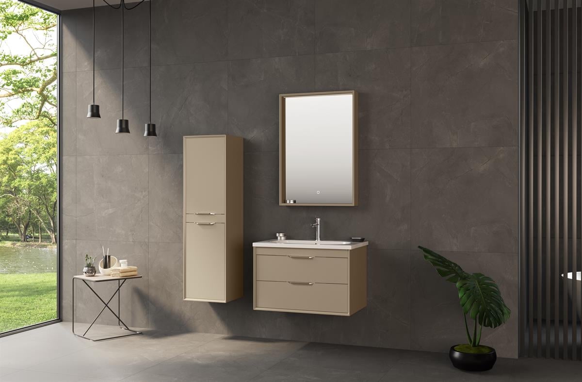 Orka Clay 65 cm Çift Çekmeceli Banyo Dolabı