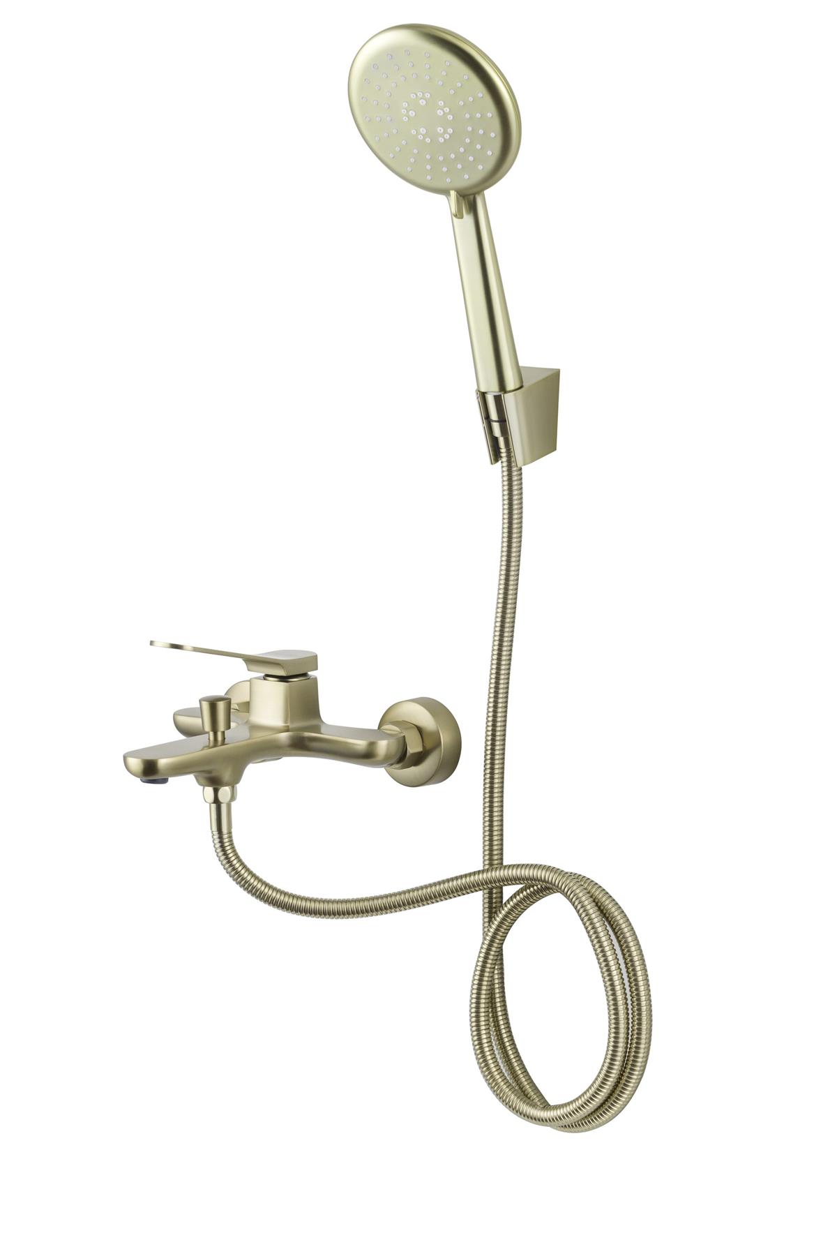 Orka Plus Moderna El Duş Setli Banyo Armatürü Gold