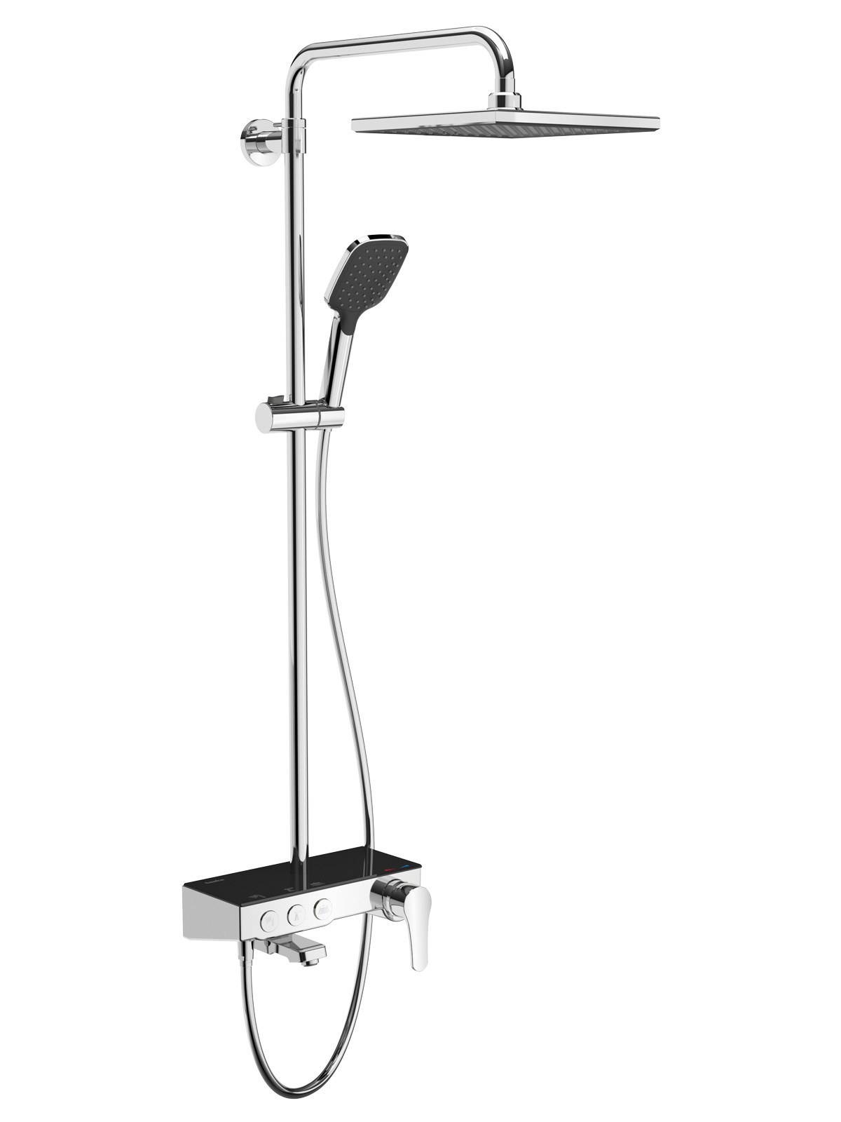 Teska Niagara Siyah Camlı Üç Yönlü Duş Kolonu NG3501S