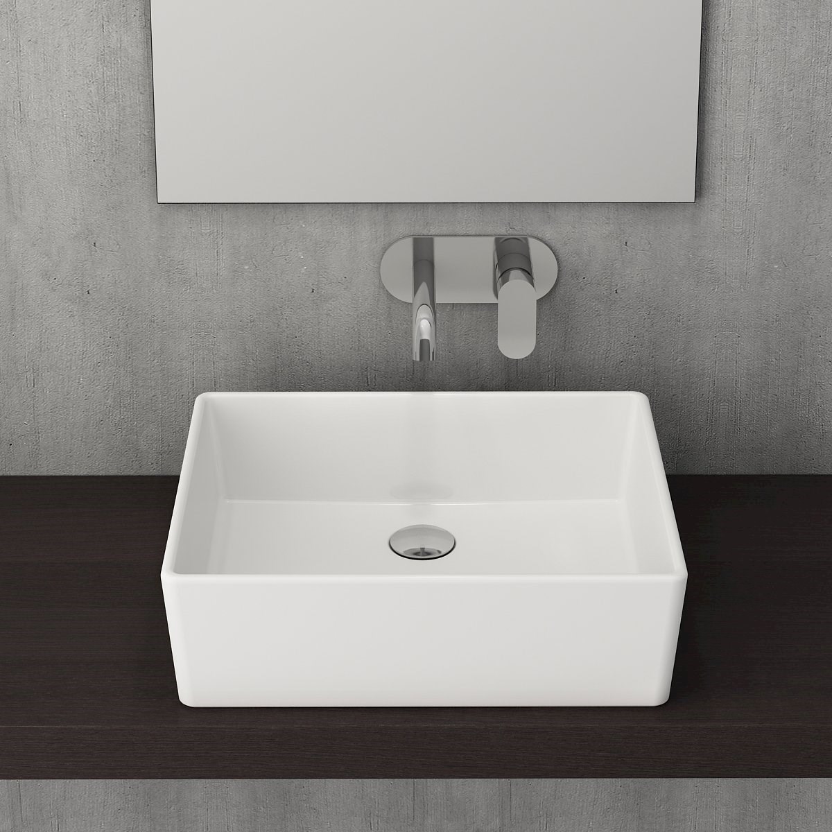 Bocchi 1215 Milano Parlak Beyaz Çanak Lavabo 50 CM