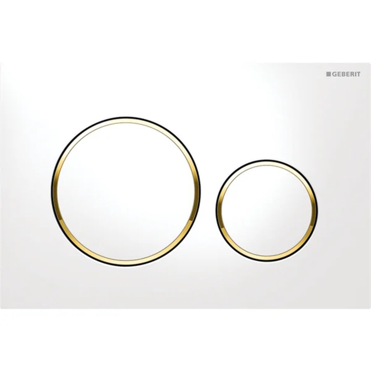 Geberit Sigma20 Kumanda Kapağı, Çift Basmalı, Beyaz/Altın/Beyaz
