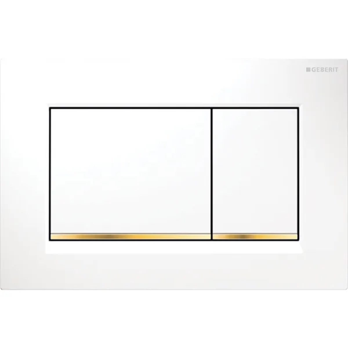 Geberit Sigma30 Kumanda Kapağı, Çift Basmalı, Beyaz/Altın/Beyaz