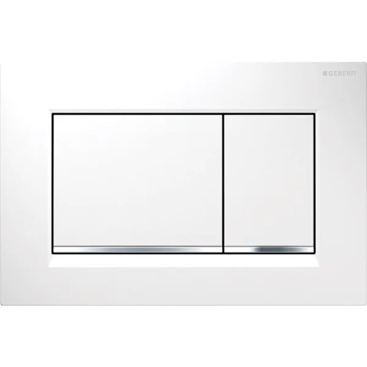 Geberit Sigma30 Kumanda Kapağı, Çift Basmalı, Beyaz/Parlak/Beyaz