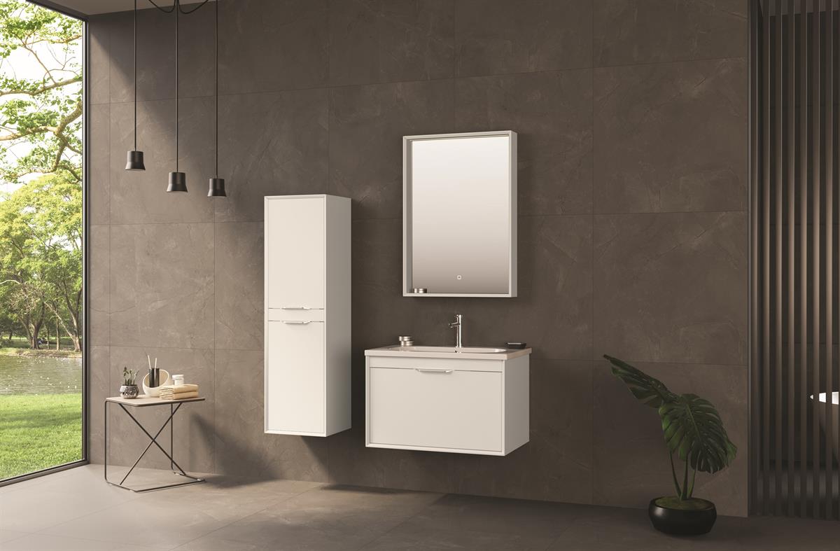 Orka Clay 80 cm Tek Çekmeceli Banyo Dolabı