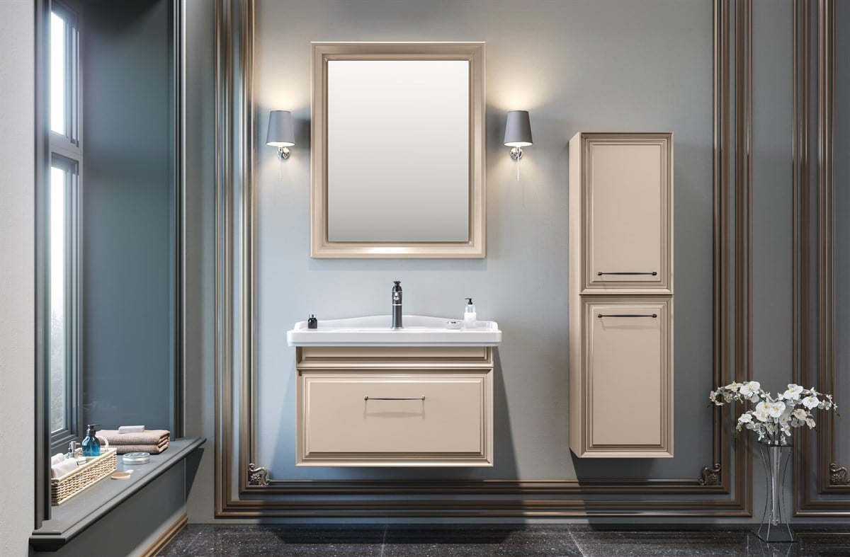 Orka Design Mat Cappucino Lake 85 cm Banyo Dolabı