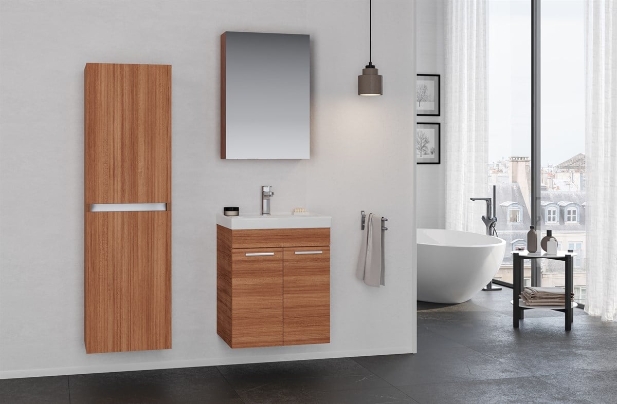 Orka Enez Teak 55 cm Banyo Dolabı