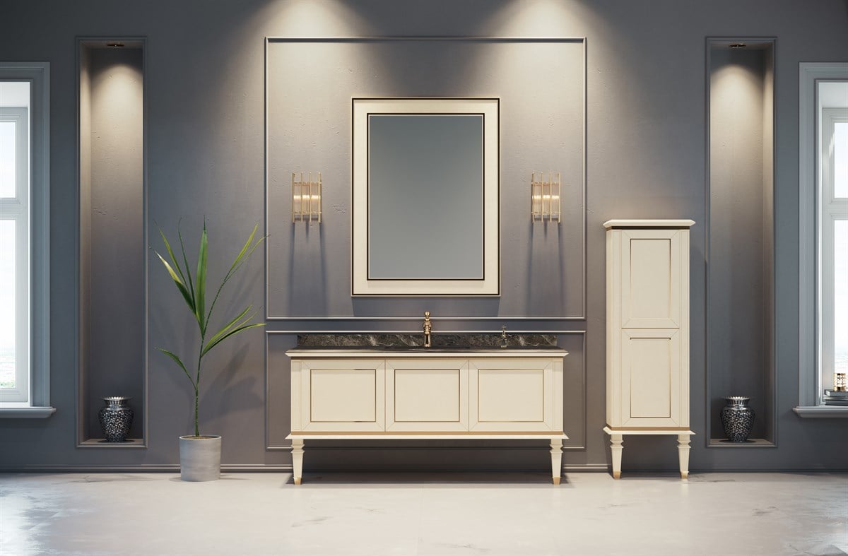 Orka Glory Mat Cream Gold 160 cm Banyo Dolabı