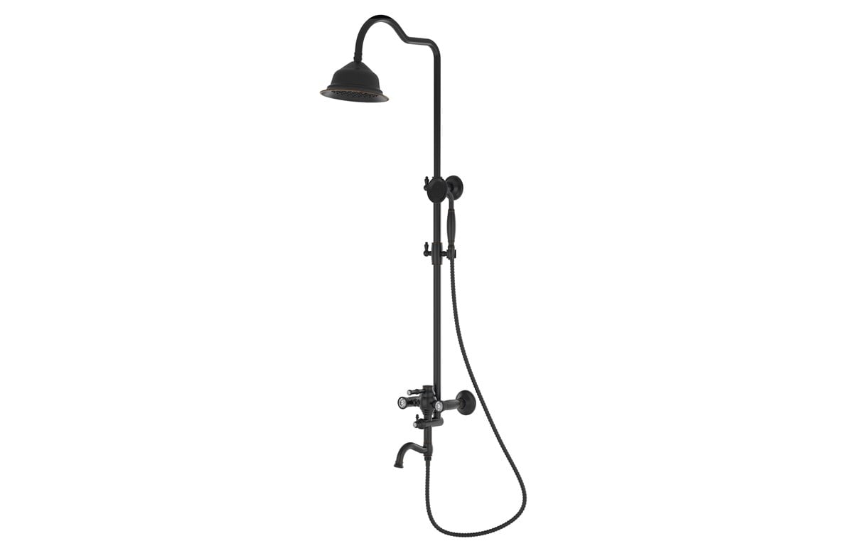 Orka Plus Topkapı Duş Seti Black Antique