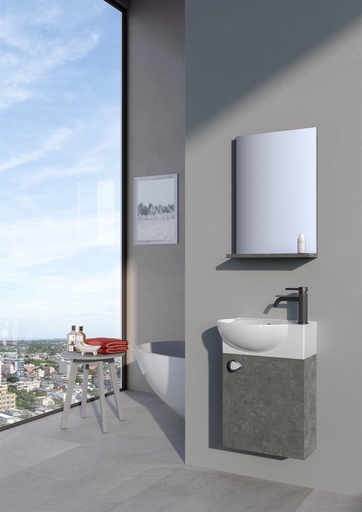 Orka Riva Silver 45 cm Banyo Dolabı