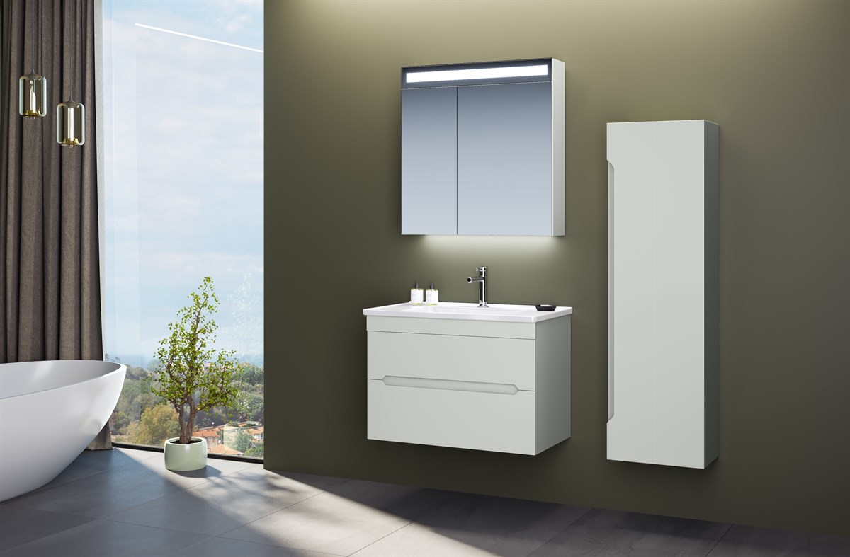 Orka Varna Kaşmir Lake 80 cm Banyo Dolabı