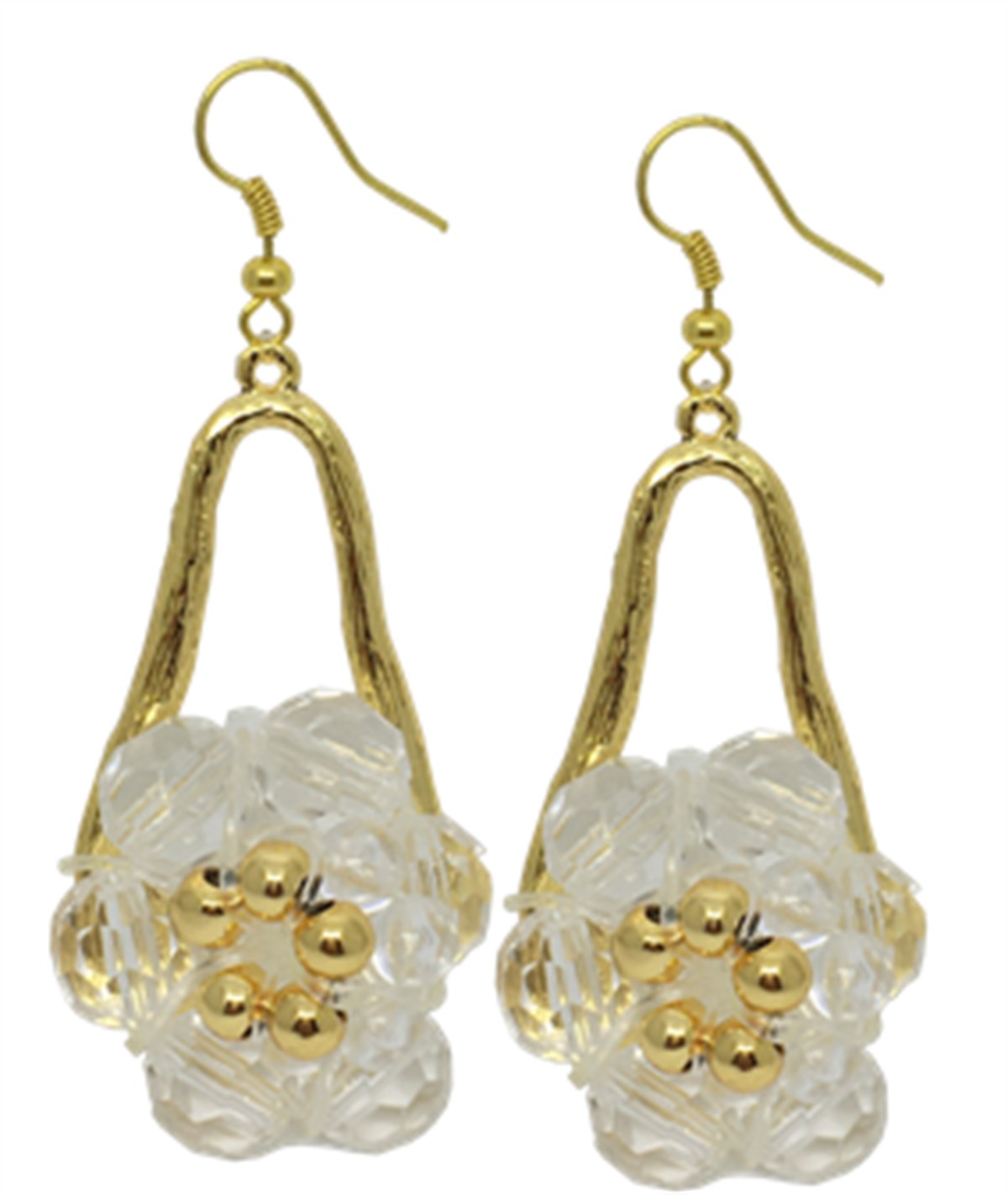 ÇİÇEK FORMLU ŞEFFAF KÜPE