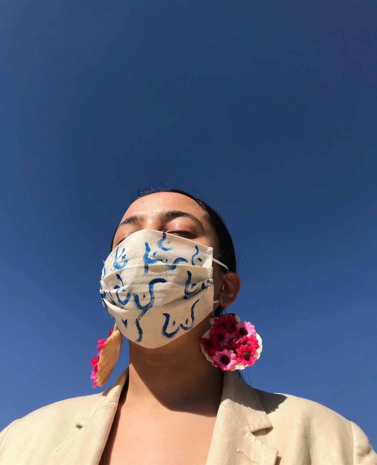 VUCÜT FİGÜRLÜ KETEN MASKE