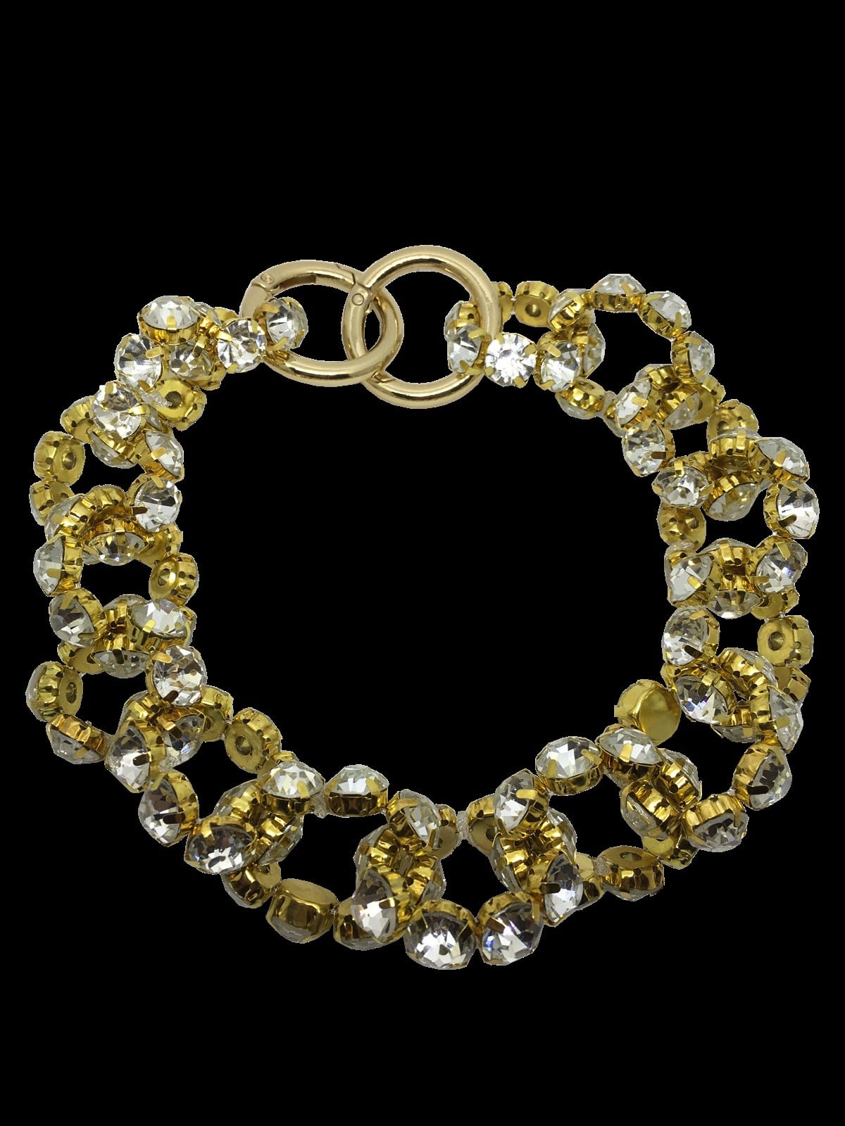 SILVER-GOLD HALKALI KRİSTAL  KOLYE