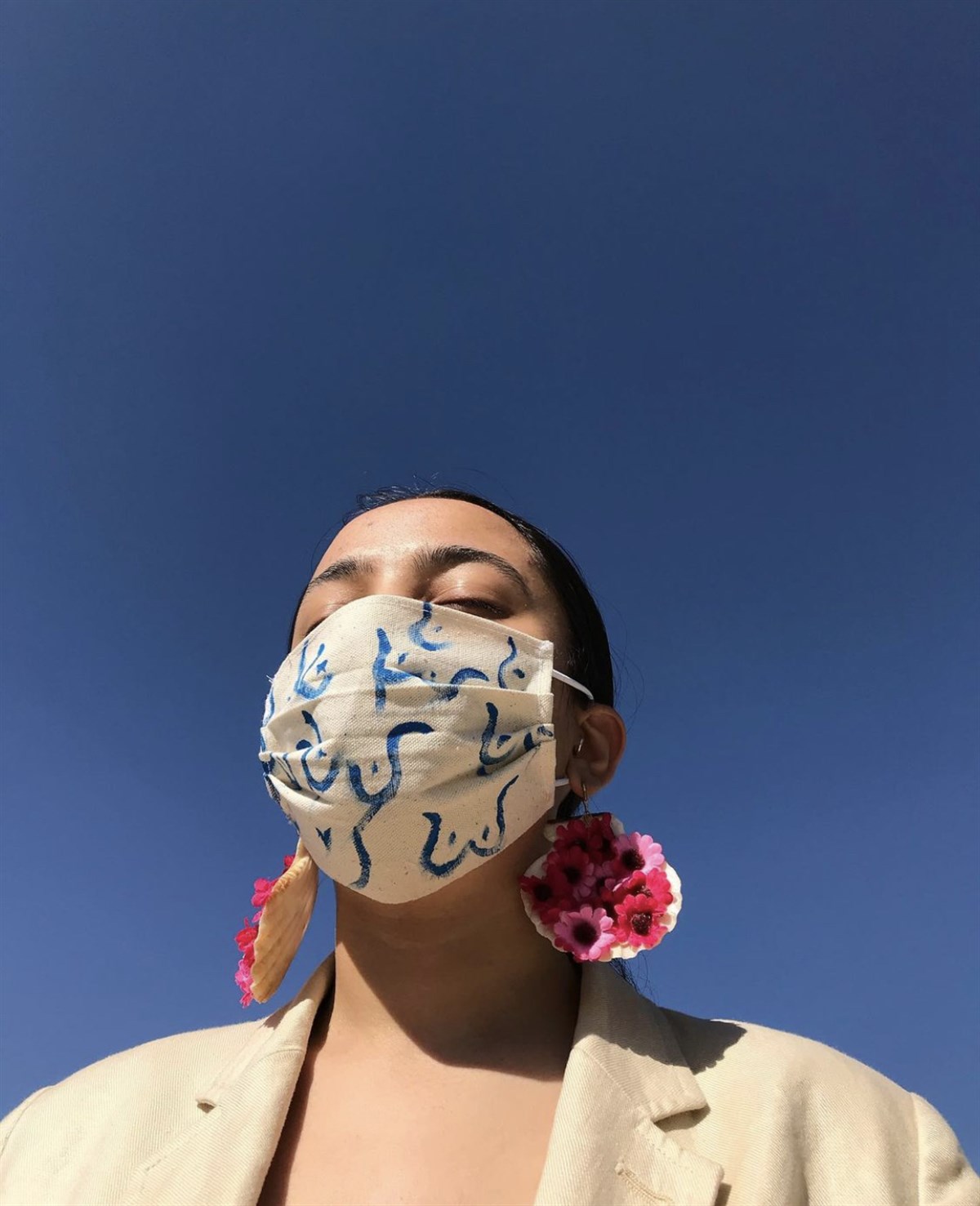 VUCÜT FİGÜRLÜ KETEN MASKE