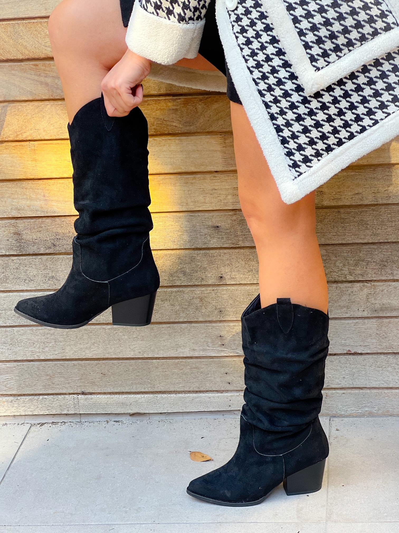 TERRY SİYAH SÜET KÖRÜKLÜ ÇİZME