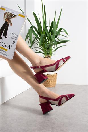 LAYAN BORDO SÜET 5 CM TOPUKLU SİVRİ BURUN
