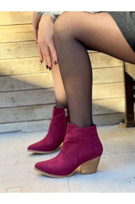 DALİDA BORDO SÜET DALLAS WESTERN MİNİ BOT