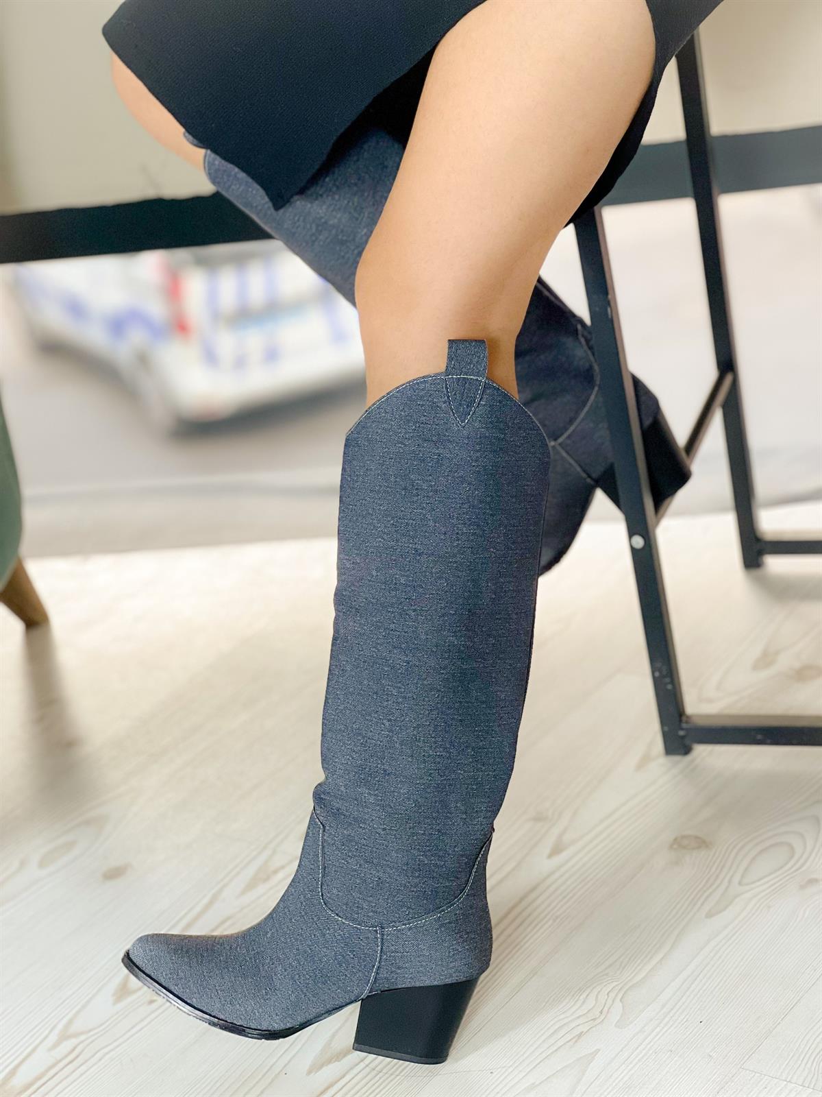FOLLY FÜME JEAN KOT DALLAS DİZALTI ÇİZME
