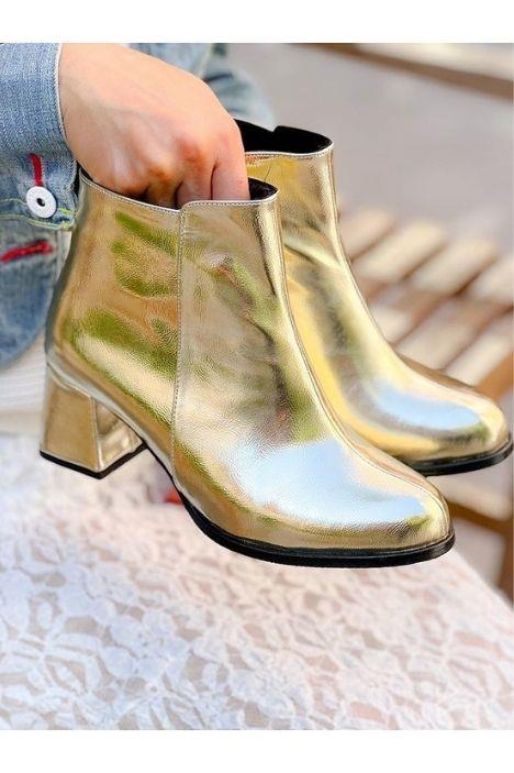 PERY GOLD METAL YUVARLAK BURUN TOPUKLU BOT BOTTİE