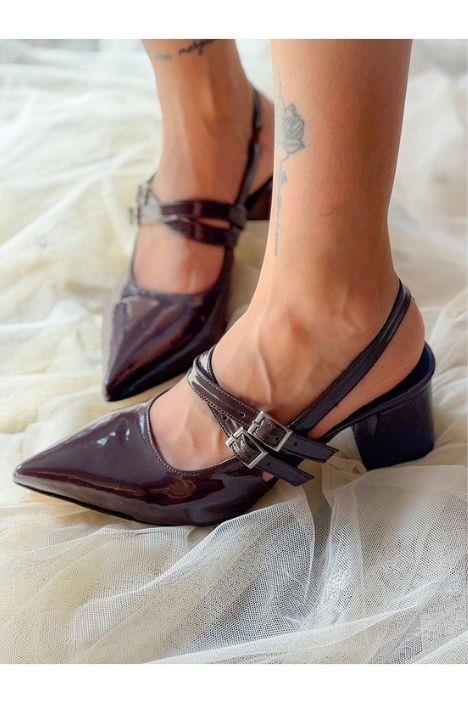 VERONİKA KAHVE RUGAN 2 TOKALI KISA ÖKÇE SANDALET