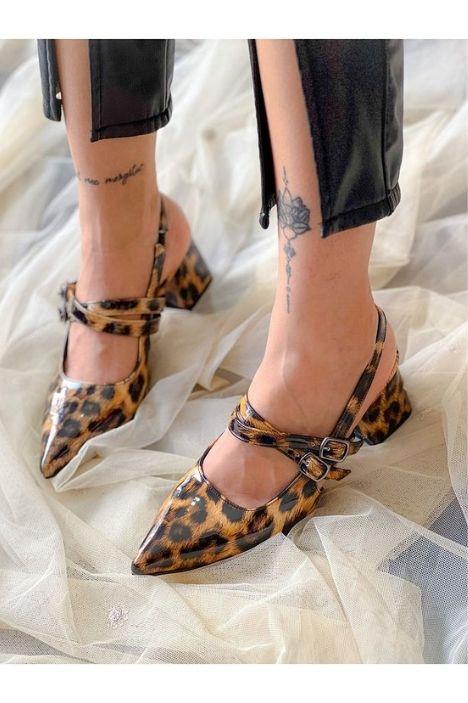 VERONİKA LEOPAR 2 TOKALI KISA ÖKÇE SANDALET