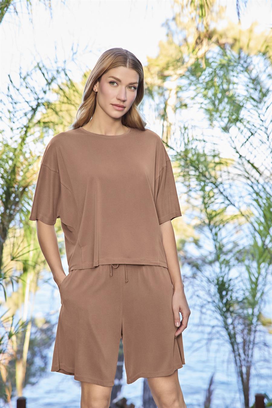 Kısa Kollu Bisiklet Yaka Alt Üst Takım