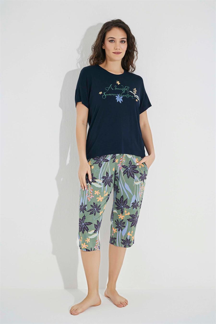 Çiçek ve Yaprak Desenli ve Baskılı 