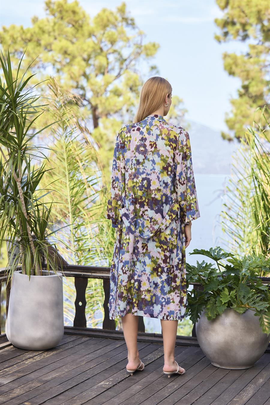 Desenli ve Dantelli Hamile Lohusa Sabahlık Takımı