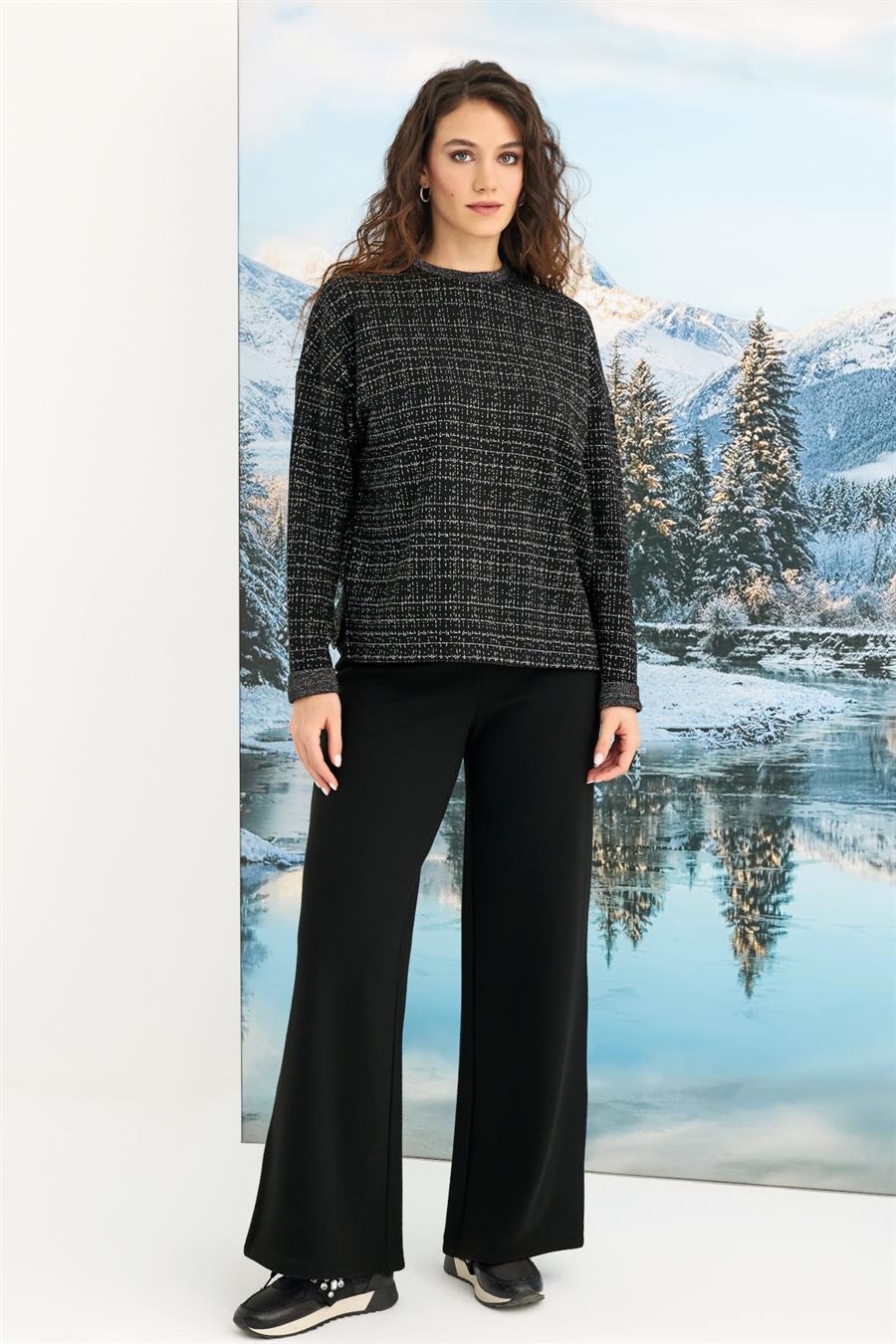 Desenli Uzun Kollu Alt Üst Takım