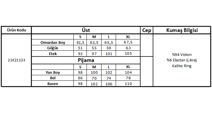 Balıkçı Yaka Çizgi Desenli Alt Üst Takım