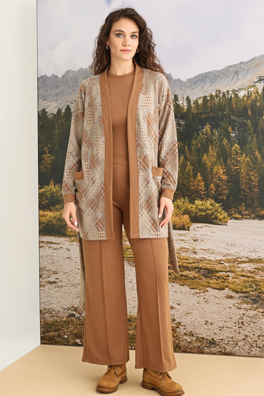 Desenli 3lü Alt Üst Takım