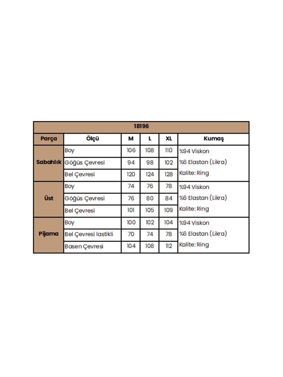 Dantelli Hamile Lohusa 3lü Pijama Takımı
