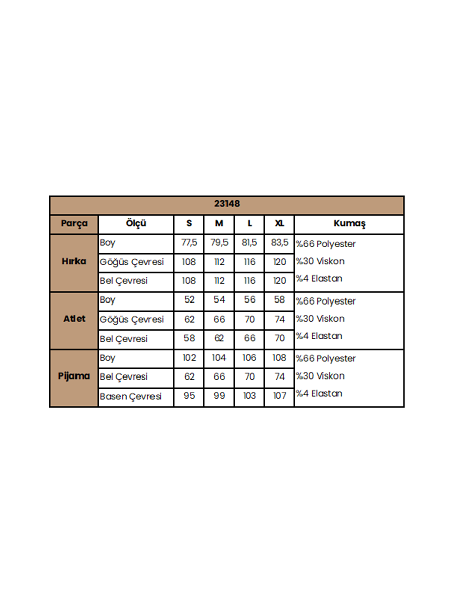 Yaprak Desenli 3lü Alt Üst Takım