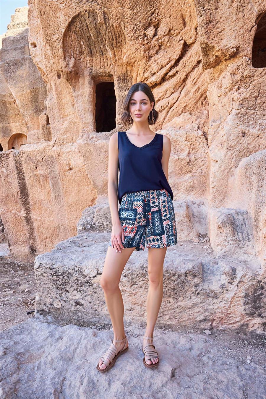 Etnik Desenli 3lü Alt Üst Takım