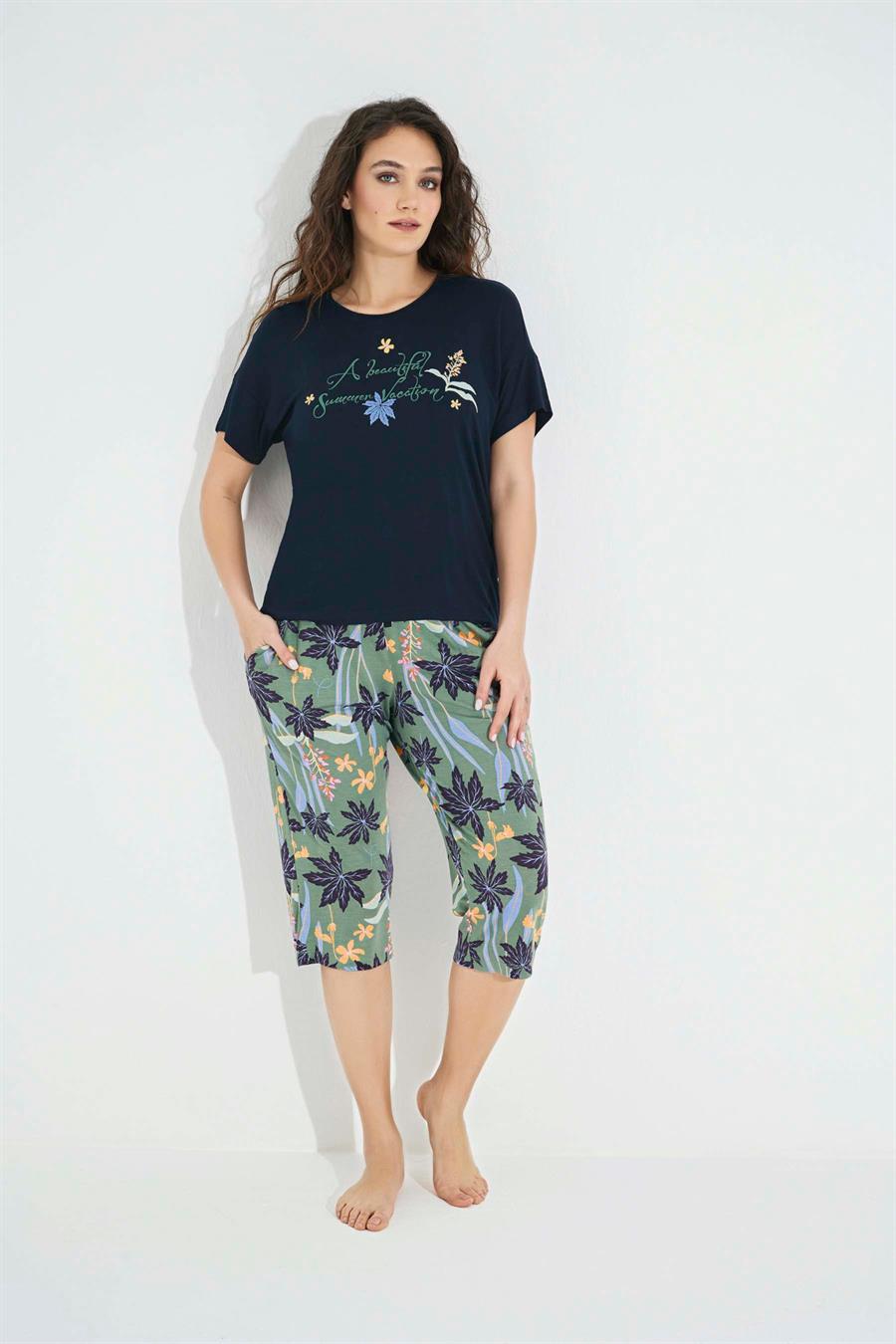 Çiçek ve Yaprak Desenli ve Baskılı 