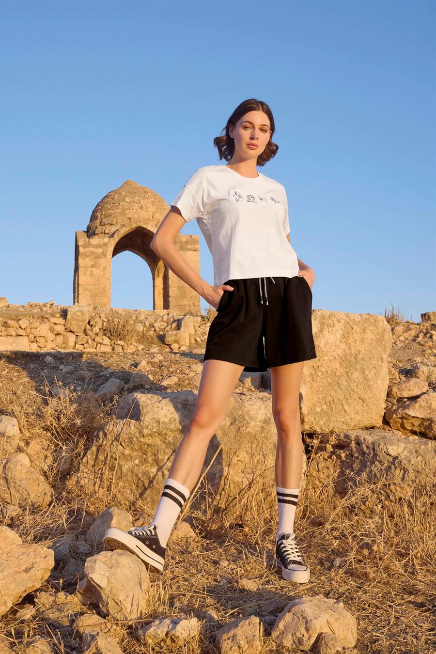 Kısa Kollu Baskılı Alt Üst Takım